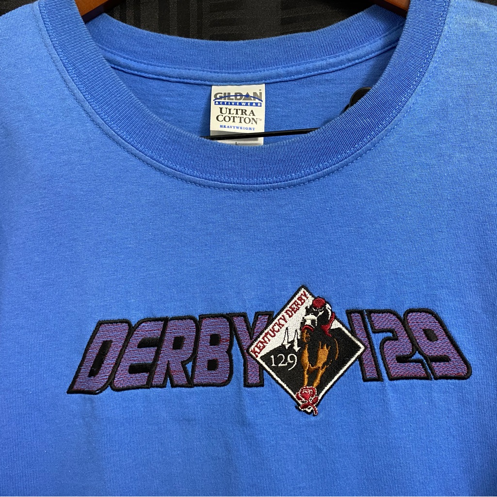2003 Kentucky Derby 129 Light Blue Tshirt Size Large